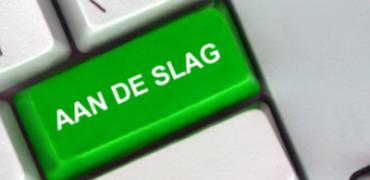 Afbeelding met grote toets, aan de slag er op